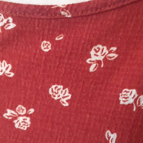 Loren Conrad orange/brown w/ flowers blouse - Picture 6 of 7